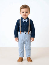 Little Gentleman’s Navy Polka Dot Suspenders & Bow Tie Set Vesto.Pk