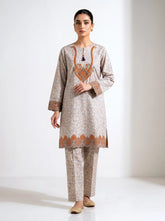 Floral Mist Embroidered Cotton 2-Piece Suit