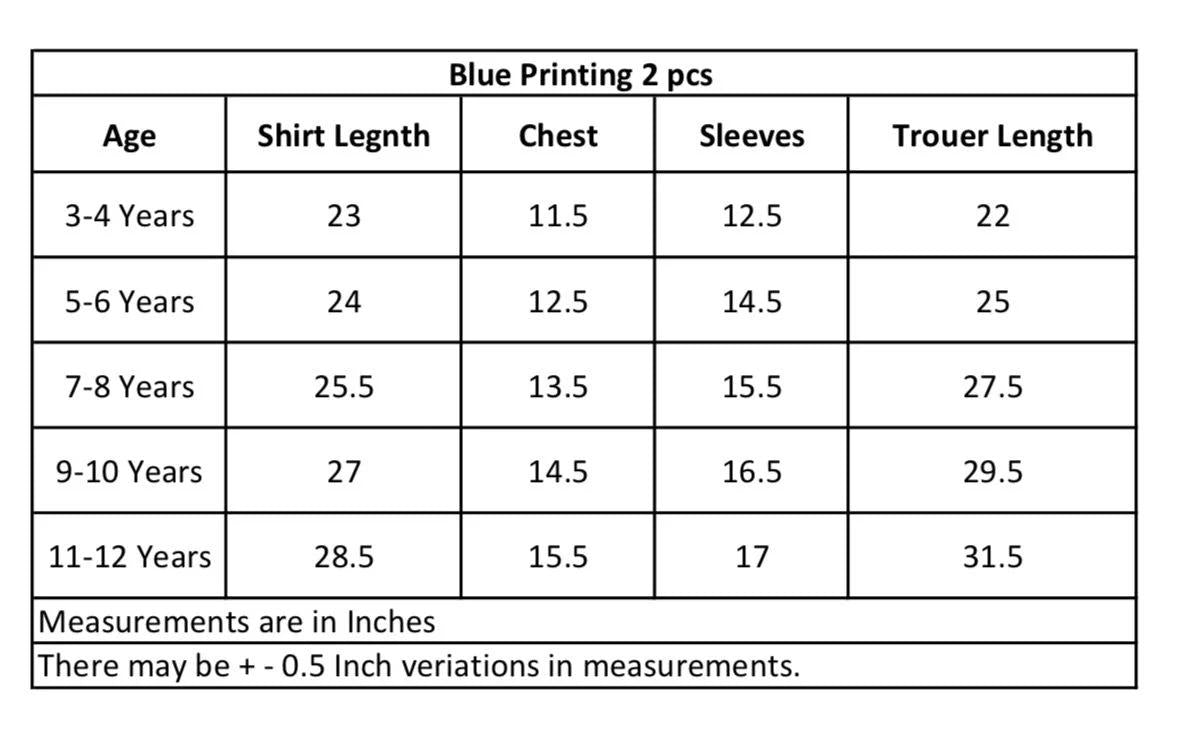 Girls' Sky Blue Floral Peplum 2-Piece Set - Breathable Cotton Frock & Trousers Vesto.Pk