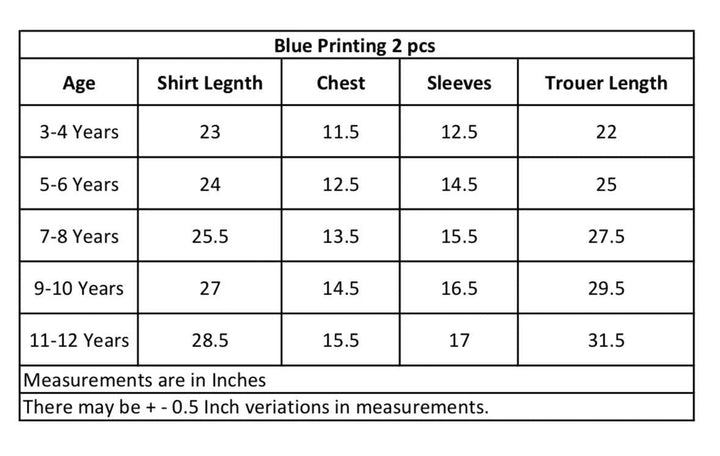 Girls' Sky Blue Floral Peplum 2-Piece Set - Breathable Cotton Frock & Trousers