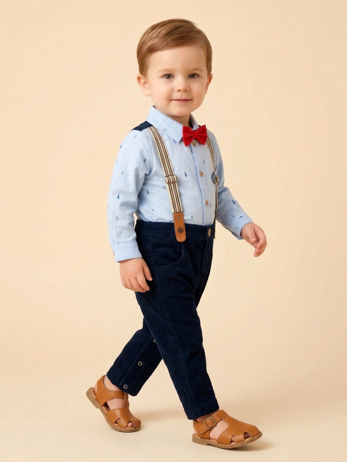 Dapper Little Gentleman Suspender Outfit Set - Formal Baby Set Vesto.Pk