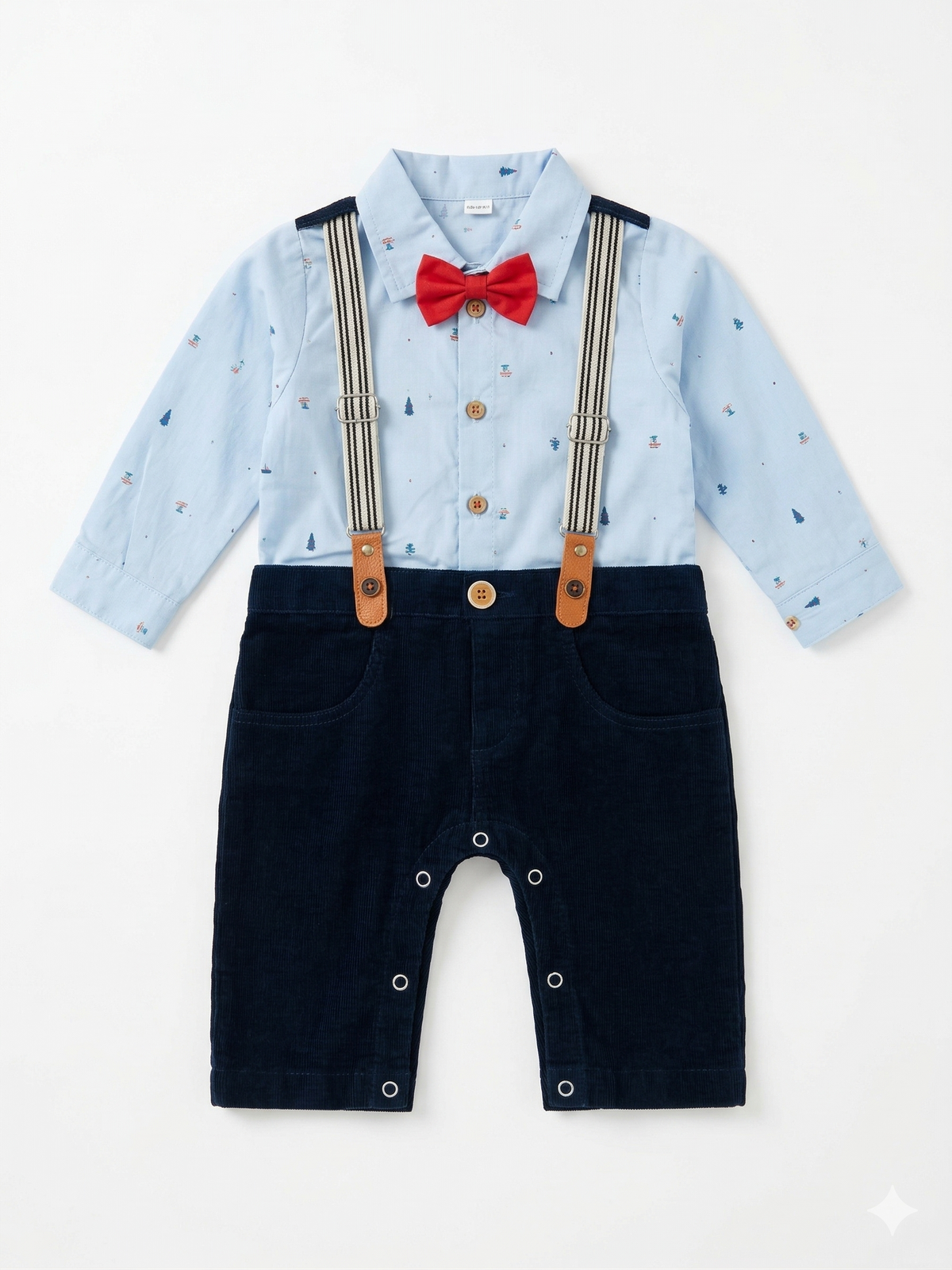 Dapper Little Gentleman Suspender Outfit Set - Formal Baby Set Vesto.Pk