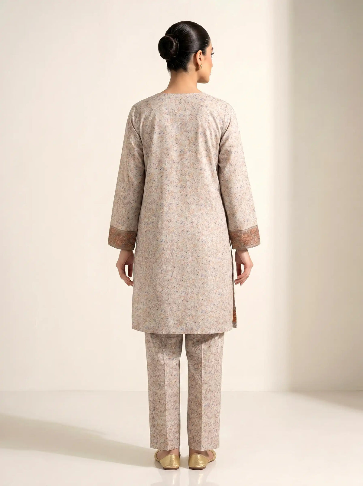 Floral Mist Embroidered Cotton 2-Piece Suit