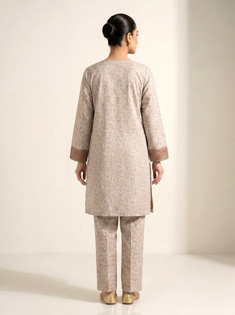 Floral Mist Embroidered Cotton 2-Piece Suit